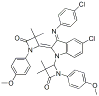 (Z)-4-((E)-5-CHLORO-3-(4-CHLOROPHENYLIMINO)-1-(1-(4-METHOXYPHENYL)-3,3-DIMETHYL-4-OXOAZETIDIN-2-YL)INDOLIN-2-YLIDENE)-1-(4-METHOXYPHENYL)-3,3-DIMETHYLAZETIDIN-2-ONE Structure