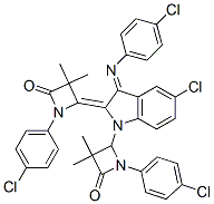 (Z)-4-((E)-5-CHLORO-1-(1-(4-CHLOROPHENYL)-3,3-DIMETHYL-4-OXOAZETIDIN-2-YL)-3-(4-CHLOROPHENYLIMINO)INDOLIN-2-YLIDENE)-1-(4-CHLOROPHENYL)-3,3-DIMETHYLAZETIDIN-2-ONE 구조식 이미지