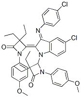 (Z)-4-((E)-5-CHLORO-3-(4-CHLOROPHENYLIMINO)-1-(3,3-DIETHYL-1-(4-METHOXYPHENYL)-4-OXOAZETIDIN-2-YL)INDOLIN-2-YLIDENE)-3,3-DIETHYL-1-(4-METHOXYPHENYL)AZETIDIN-2-ONE Structure