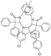 (Z)-4-((E)-5-CHLORO-3-(4-CHLOROPHENYLIMINO)-1-(4-OXO-3,3-DIPHENYL-1-P-TOLYLAZETIDIN-2-YL)INDOLIN-2-YLIDENE)-3,3-DIPHENYL-1-P-TOLYLAZETIDIN-2-ONE Structure