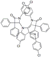(Z)-4-((E)-5-CHLORO-1-(1-(4-CHLOROPHENYL)-4-OXO-3,3-DIPHENYLAZETIDIN-2-YL)-3-(4-CHLOROPHENYLIMINO)INDOLIN-2-YLIDENE)-1-(4-CHLOROPHENYL)-3,3-DIPHENYLAZETIDIN-2-ONE 구조식 이미지