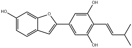 5-(6-Hydroxybenzofuran-2-yl)-2-(3-methylbut-1-enyl)benzene-1,3-diol Structure