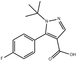 1H-pyrazole-4-carboxylic acid, 5-(4-fluorophenyl)-1-(1,1-diMethylethyl)- Structure