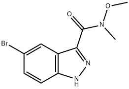 1H-Indazole-3-carboxaMide, 5-broMo-N-Methoxy-N-Methyl- 구조식 이미지
