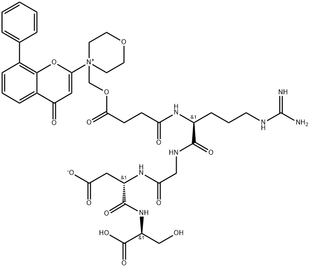 L-Serine, N2-[1,4-dioxo-4-[[4-(4-oxo-8-phenyl-4H-1-benzopyran-2-yl)MorpholiniuM-4-yl]Methoxy]butyl]-L-arginylglycyl-L-a-aspartyl-, inner salt 구조식 이미지