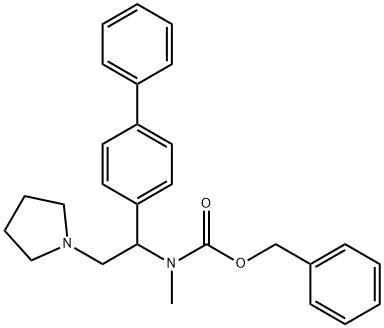 1-PYRROLIDIN-2-(4'-BIPHENYL)-2-(N-CBZ-N-METHYL)AMINO-ETHANE
 Structure