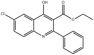 3-Quinolinecarboxylic acid, 6-chloro-4-hydroxy-2-phenyl-, ethyl ester Structure
