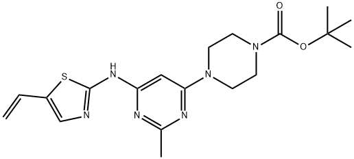 1-피페라진카르복실산,4-[6-[(5-에테닐-2-티아졸릴)아미노]-2-메틸-4-피리미디닐]-,1,1-디메틸에틸에스테르 구조식 이미지