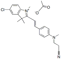 5-chloro-2-[2-[4-[(2-cyanoethyl)methylamino]phenyl]vinyl]-1,3,3-trimethyl-3H-indolium acetate 구조식 이미지