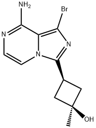 Cyclobutanol, 3-(8-aMino-1-broMoiMidazo[1,5-a]pyrazin-3-yl)-1-Methyl-, cis- Structure