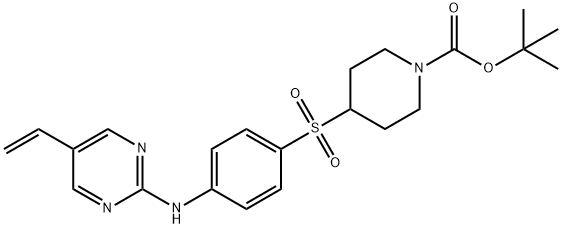 1-피페리딘카르복실산,4-[[4-[(5-에테닐-2-피리미디닐)아미노]페닐]술포닐]-,1,1-디메틸에틸에스테르 구조식 이미지