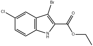 1H-INDOLE-2-CARBOXYLIC ACID, 3-BROMO-5-CHLORO-, ETHYL ESTER Structure