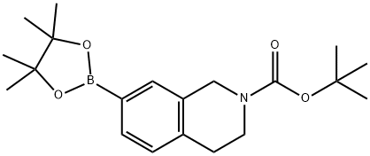 2(1H)-ISOQUINOLINECARBOXYLICACID,3,4-DIHYDRO-7-(4,4,5,5-TETRAMETHYL-1,3,2-DIOXABOROLAN-2-YL)-,1,1-DIMETHYLETHYL에스테르 구조식 이미지