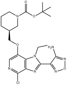 (S)-tert-butyl 3-((2-(4-aMino-1,2,5-oxadiazol-3-yl)-4-chloro-1-ethyl-1H-iMidazo[4,5-c]pyridin-7-yloxy)Methyl)piperidine-1-carboxylate Structure