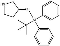 (s)-[트리메틸실록시(디페닐)메틸]피롤리딘 구조식 이미지