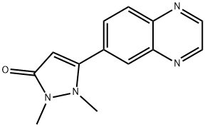 3H-Pyrazol-3-one, 1,2-dihydro-1,2-diMethyl-5-(6-quinoxalinyl)- Structure