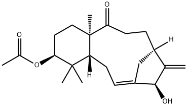 (3S,4aR,6E,8S,10R,13aR)-3-(Acetyloxy)-1,2,3,4,4a,5,8,9,10,11,12,13a-dodecahydro-8-hydroxy-4,4,13a-trimethyl-9-methylene-7,10-methano-13H-benzocycloundecen-13-one Structure
