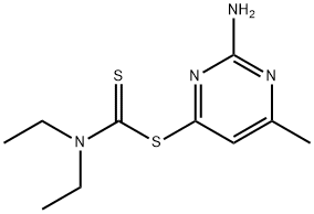 2-amino-6-methyl-4-pyrimidinyl N,N-diethylcarbamodithioate 구조식 이미지