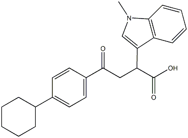 4-(4-Cyclohexylphenyl)-2-(1-methylindol-3-yl)-4-oxobutanoicacid90% 구조식 이미지