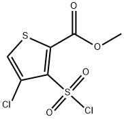 2-Thiophenecarboxylic acid, 4-chloro-3-(chlorosulfonyl)-, methyl ester Structure