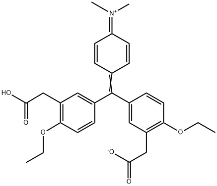[4-[bis[3-(carboxymethyl)-4-ethoxyphenyl]methylene]-2,5-cyclohexadien-1-ylidene]dimethylammonium 구조식 이미지