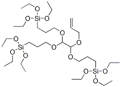 9-(allyloxy)-4,4,15,15-tetraethoxy-10-[3-(triethoxysilyl)propoxy]-3,8,11,16-tetraoxa-4,15-disilaoctadecane Structure