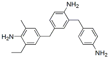 4-[(4-amino-3-ethyl-5-methylphenyl)methyl]-2-[(4-aminophenyl)methyl]aniline Structure