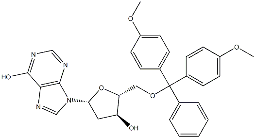 5'-O-(4,4'-dimethoxytrityl)-2'-deoxyinosine Structure