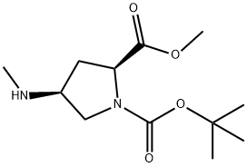 (2S,4S)-1-tert-butyl 2-Methyl 4-(MethylaMino)pyrrolidine-1,2-dicarboxylate 구조식 이미지