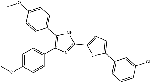 2-[5-(3-Chlorophenyl)-2-furanyl]-4,5-bis(4-methoxyphenyl)-1H-imidazole 구조식 이미지