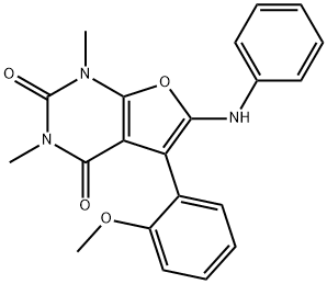 Furo[2,3-d]pyrimidine-2,4(1H,3H)-dione,  5-(2-methoxyphenyl)-1,3-dimethyl-6-(phenylamino)- 구조식 이미지