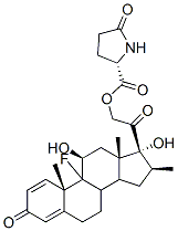 9-fluoro-11beta,17-dihydroxy-16beta-methyl-3,20-dioxopregna-1,4-dien-21-yl 5-oxo-L-prolinate Structure