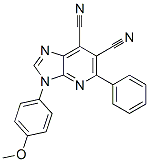 3H-Imidazo[4,5-b]pyridine-6,7-dicarbonitrile,  3-(4-methoxyphenyl)-5-phenyl- 구조식 이미지