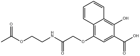 4-[2-[[2-(acetoxy)ethyl]amino]-2-oxoethoxy]-1-hydroxy-2-naphthoic acid  구조식 이미지