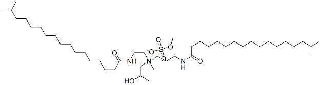 (2-hydroxypropyl)methyl[2-[(1-oxoisooctadecyl)amino]ethyl][3-[(1-oxoisooctadecyl)amino]propyl]ammonium methyl sulphate Structure