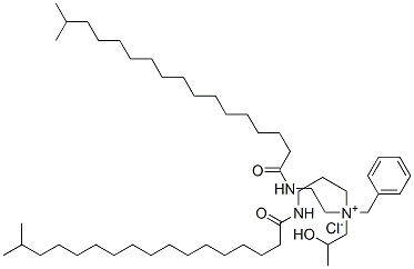 benzyl(2-hydroxypropyl)[2-[(1-oxoisooctadecyl)amino]ethyl][3-[(1-oxoisooctadecyl)amino]propyl]ammonium chloride Structure