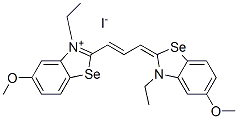 3-ethyl-2-[3-(3-ethyl-5-methoxy-3H-benzoselenazol-2-ylidene)prop-1-enyl]-5-methoxybenzoselenazolium iodide Structure