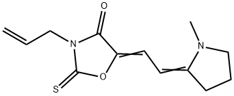 3-allyl-5-[(1-methylpyrrolidin-2-ylidene)ethylidene]-2-thioxooxazolidin-4-one 구조식 이미지