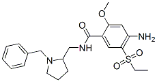 4-amino-N-[(1-benzyl-2-pyrrolidinyl)methyl]-5-(ethylsulphonyl)-2-methoxybenzamide 구조식 이미지