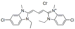 5-chloro-2-[3-(5-chloro-1-ethyl-1,3-dihydro-3-methyl-2H-benzimidazol-2-ylidene)-1-propenyl]-1-ethyl-3-methyl-1H-benzimidazolium chloride 구조식 이미지