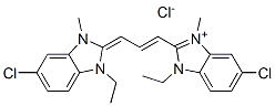 5-chloro-2-[3-(5-chloro-1-ethyl-1,3-dihydro-3-methyl-2H-benzimidazol-2-ylidene)-1-propenyl]-1-ethyl-3-methyl-1H-benzimidazolium chloride Structure