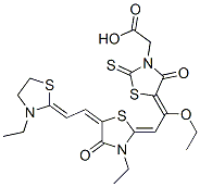 5-[1-ethoxy-2-[3-ethyl-5-[(3-ethylthiazolidin-2-ylidene)ethylidene]-4-oxothiazolidin-2-ylidene]ethylidene]-4-oxo-2-thioxothiazolidin-3-acetic acid 구조식 이미지