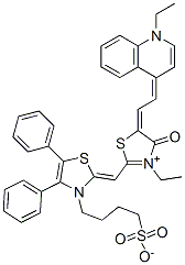 2-[[4,5-diphenyl-3-(4-sulphonatobutyl)thiazol-2(3H)-ylidene]methyl]-3-ethyl-5-[(1-ethylquinolin-4(1H)-ylidene)ethylidene]-4-oxothiazolium  Structure