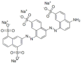 3-[[4-[(4-amino-7-sulpho-1-naphthyl)azo]-7-sulpho-1-naphthyl]azo]naphthalene-1,5-disulphonic acid, sodium salt Structure