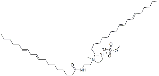 (all-Z)-2-(heptadeca-8,11-dienyl)-4,5-dihydro-1-methyl-1-[2-[(octadeca-9,12-dienoyl)amino]ethyl]-1H-imidazolium methyl sulphate 구조식 이미지