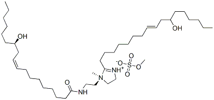 [R-[R*,R*-(Z,Z)]]-4,5-dihydro-2-(11-hydroxyheptadec-8-enyl)-1-[2-[(12-hydroxy-1-oxooctadec-9-enyl)amino]ethyl]-1-methyl-1H-imidazolium methyl sulphate Structure