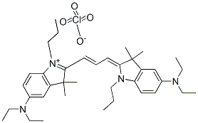 5-(diethylamino)-2-[3-[5-(diethylamino)-1,3-dihydro-3,3-dimethyl-1-propyl-2H-indol-2-ylidene]prop-1-enyl]-3,3-dimethyl-1-propyl-3H-indolium perchlorate 구조식 이미지