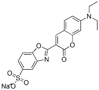 sodium 2-[7-(diethylamino)-2-oxo-2H-1-benzopyran-3-yl]benzoxazole-5-sulphonate 구조식 이미지