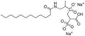 disodium 4-[1-methyl-2-[(1-oxododecyl)amino]ethyl] 2-sulphonatosuccinate Structure
