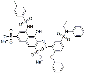 disodium 3-[[5-[(ethylphenylamino)sulphonyl]-2-phenoxyphenyl]azo]-4-hydroxy-5-[[(p-tolyl)sulphonyl]amino]naphthalene-2,7-disulphonate 구조식 이미지